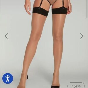 Agent Provocateur Amber Stockings Champagne/Black size 2